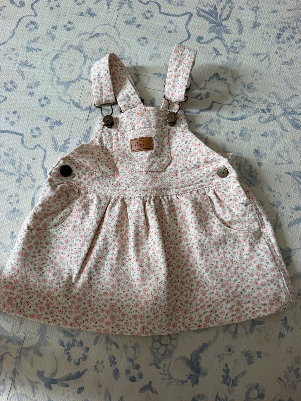 Jamie Kay Floral Pink Baby Pinafore Dress Overalls